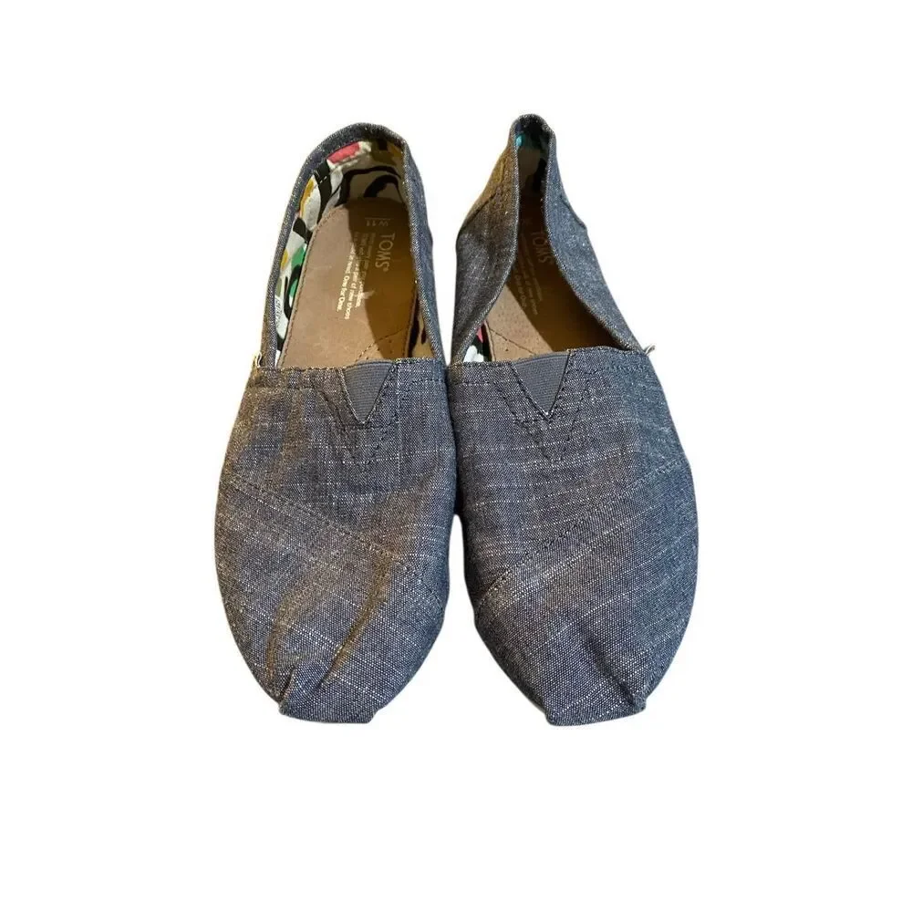 Tom’s women’s classic Alpargata chambray slip on shoe flat 11